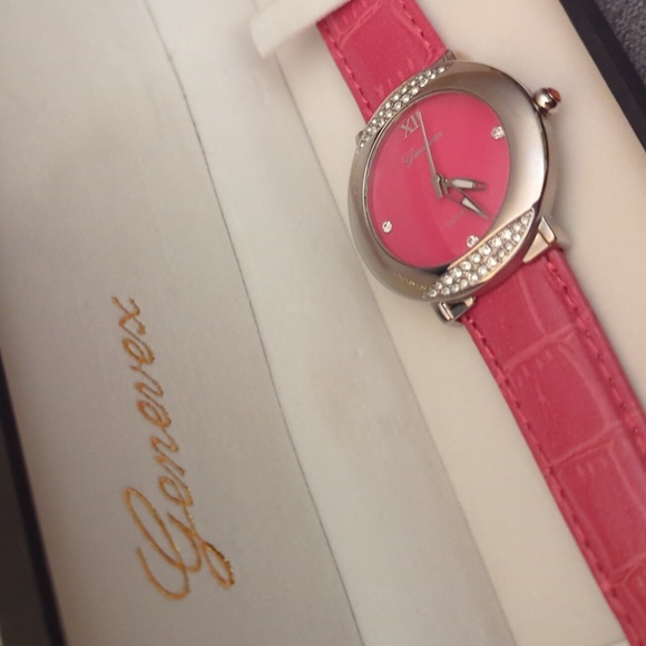 Geneva Women's Pink Raspberry Watch - Picture 2 of 4